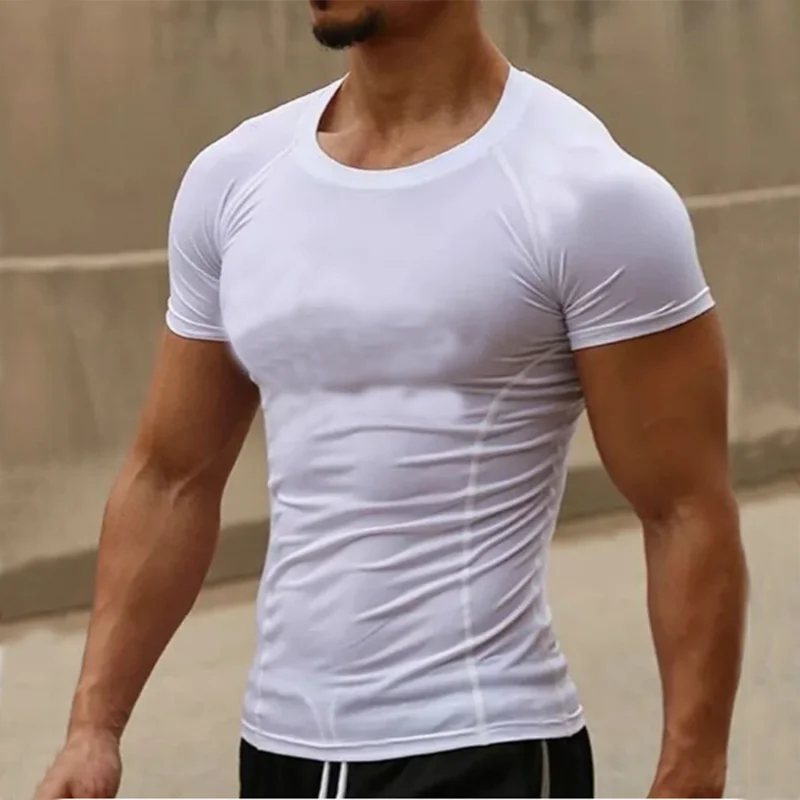 New Men Body Shapers Fitness Elastic Abdomen Tight Fitting Short Sleeve Shirt Tank Tops Shape Underwear Slimming Boobs Shaping