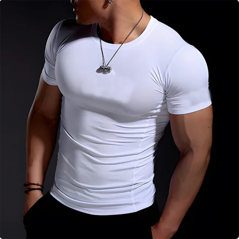 New Men Body Shapers Fitness Elastic Abdomen Tight Fitting Short Sleeve Shirt Tank Tops Shape Underwear Slimming Boobs Shaping