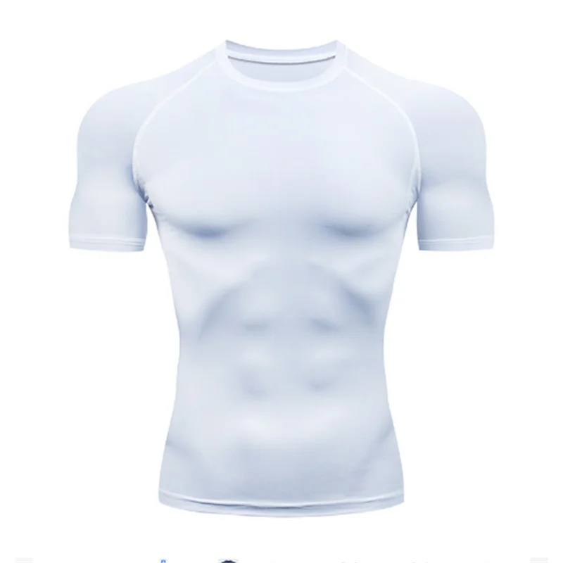New Men Body Shapers Fitness Elastic Abdomen Tight Fitting Short Sleeve Shirt Tank Tops Shape Underwear Slimming Boobs Shaping