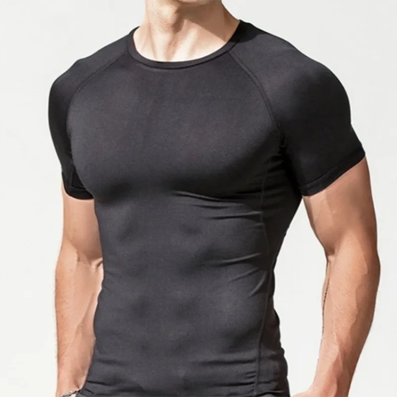 New Men Body Shapers Fitness Elastic Abdomen Tight Fitting Short Sleeve Shirt Tank Tops Shape Underwear Slimming Boobs Shaping